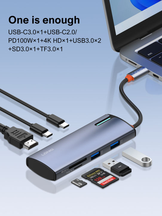 LDNIO%20Type-C%20USB%20Hub,%207%20Ports%20Splitter%20Hub-High%20Speed%20USB%203.0%20USB2.0%20HDMI%20SD%20TF%20PD%20Type-C%20-%20Image%202