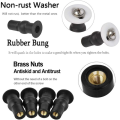 ICQURBT 6X Toilet Seat Screws,Universal Expanding Rubber Screw Top Fixing Hinges Fitting WC Blind Hole Plastic Washers Nut. 