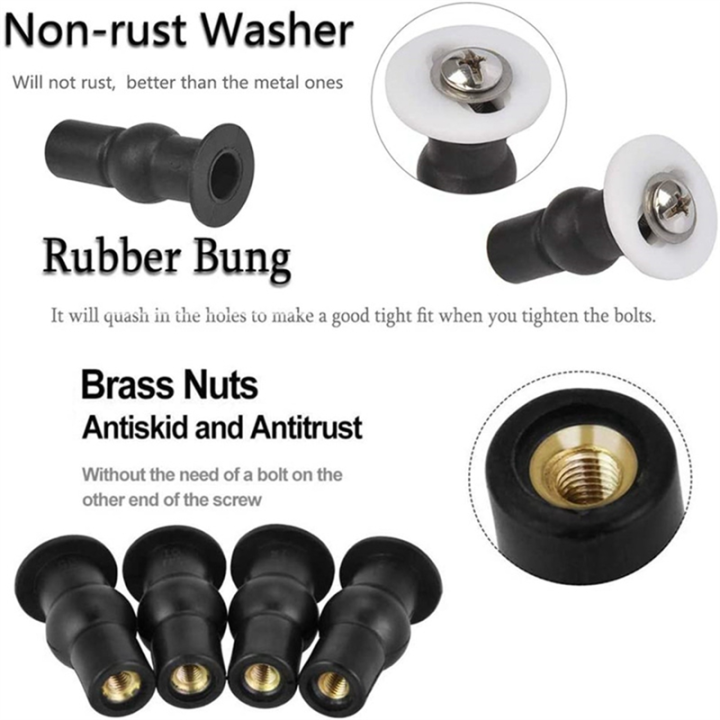 ICQURBT%206X%20Toilet%20Seat%20Screws,Universal%20Expanding%20Rubber%20Screw%20Top%20Fixing%20Hinges%20Fitting%20WC%20Blind%20Hole%20Plastic%20Washers%20Nut%20-%20Image%206