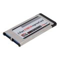 (New) high-speed dual 2 Port USB 3.0 express card 34mm slot express card PCMCIA converter adapter for laptop notebook.