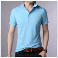 Men's Solid Color Polo Shirts - Sky Blue - Polo T Shirt.