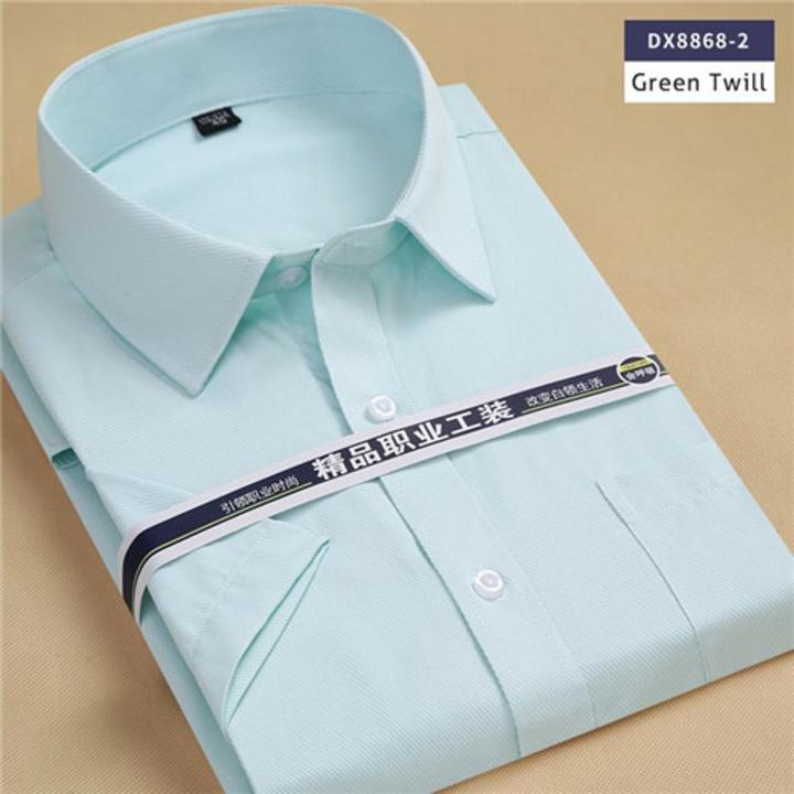 Summer Short Sleeve square collar regular fit oversize S to 8xl solid plain/twill formal business men dress shirts