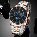 DEYROS Relo Waterproof Men Watch Luxury Silver Stainless Steel Fashion Watch Men Sports Luminous Analog Wrist Watch. 