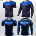 Nightwing 3D Print Men T shirts Compression Running T-shirt Men Quick-Drying Gym Sportswear Rashguard Jersey Casual Top For Male.