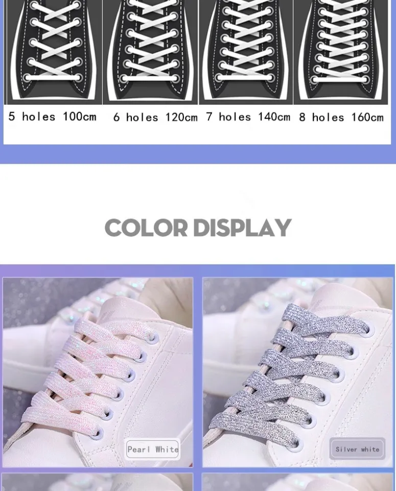 Fashion Glitter Shoelaces Colorful Flat Shoe laces for Athletic