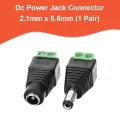 DC Power Jack Connector 2.1mm x 5.5mm Male + Female (1 Pair). 