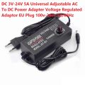 775 Motor Universal Adjustable AC To DC 3V-DC 24V 5A Power Adapter Voltage Regulated EU Plug 100v-240v 50/60Hz. 