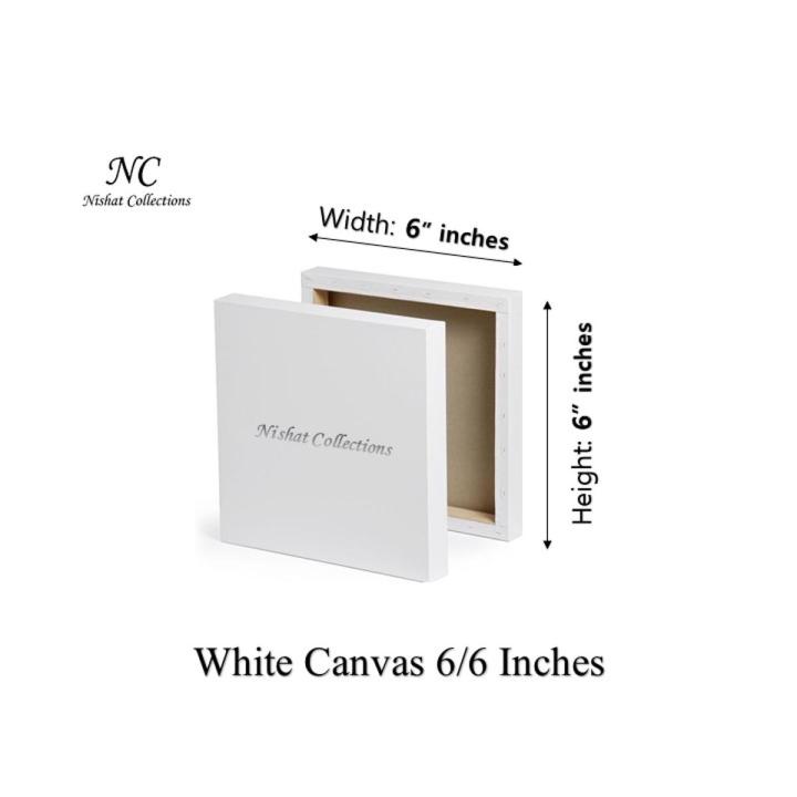 Canvas For Drawing & Painting Size 6x6 Inches (White & Black)