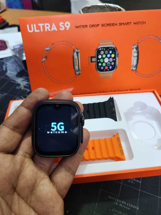 Ultra S9 Android 5g Smartwatch With Dual Camera 4GB/64GB – (Body Color-Golden with double Straps)