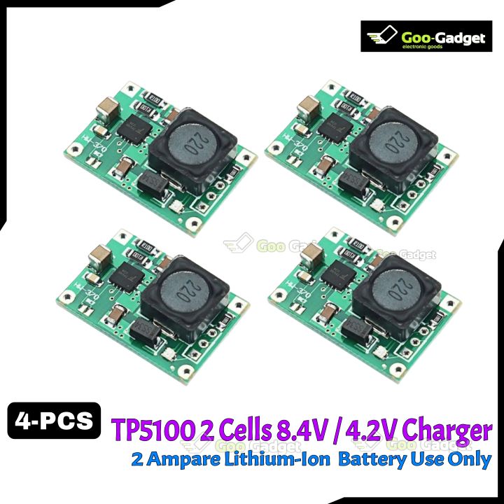 4-PCS TP5100 Dual-Cell 8.4V / Single 4.2V Lithium-Ion Battery Charger Module - 2A 18650 Charging PCB with 5-18V DC Power Supply