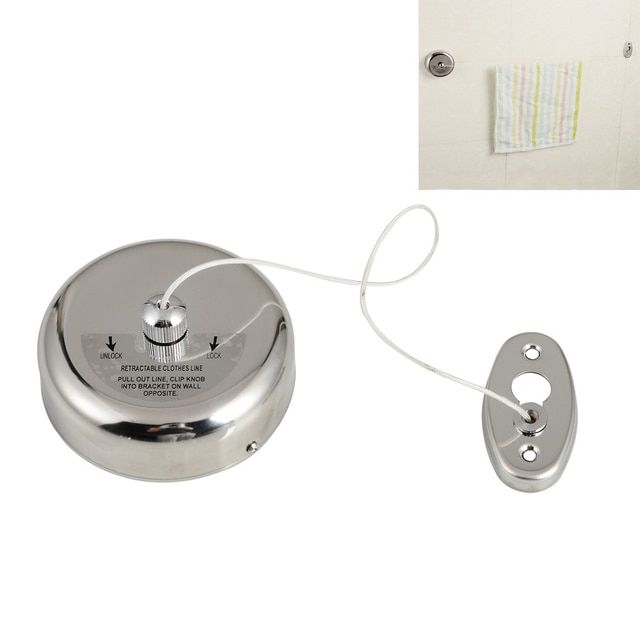 Retractable Indoor Clothes Hanger Rope Wall Mounted Hanger Drying Towel Rack Flexible Clothesline Bathroom Clothes Dryer