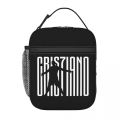 CR7 Football Insulated Lunch Bag for Women Resuable Ronaldos Soccer Thermal Cooler Lunch Box Office Picnic Travel.