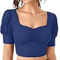 Cotton Crop Tops Blouse for Women - Multicolor.