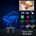 【Cathery Baby Store】Creative Music Piano Musical instrument 3D Lamp LED USB Mood Night Light Touch Remote Luminaria Table. 