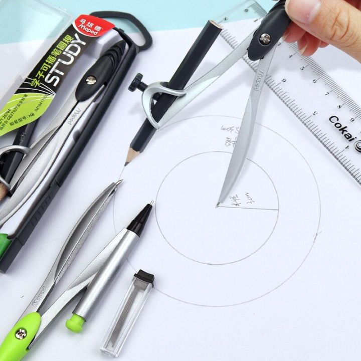 Angel Mark Maped Metal Study Lead Pencil Compasses Drafting Tools Math Geometry Drawing School Set With Or Automatic