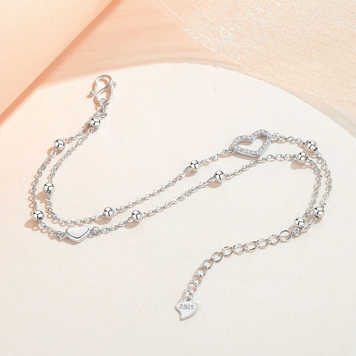 Jin%20Hongyu%20double-layer%20love%20bracelet%20women's%20fashion%20commuting%20versatile%20heart-shaped%20bracelet%20Korean%20version%20of%20the%20temperament%20simple%20hand%20jewelry%20wholesale%20-%20Image%202