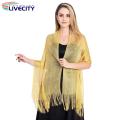 Lady Dress Shawl Long Tassel Shirt Dress Matching Party Shawl.