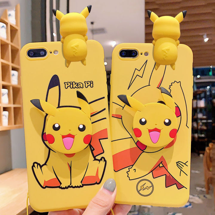 Pokemon Pikachu For Huawei P20 P30 P40 lite Pro Y9 Y6 Y9 Prime Y9s Mate 20 lite NOVA 5t Phone Case With Holder Rope