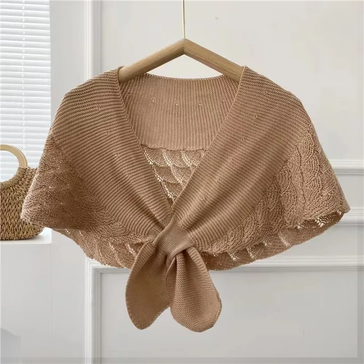 Summer%20cut-out%20shoulders,%20women's%20small%20shawls,%20air-conditioned%20rooms,%20office%20knitting,%20fishtail%20shawls,%20capes,%20net%20celebrities,%20and%20versatile%20wool%20-%20Image%202