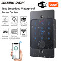 Tuya Waterproof Metal Fingerprint Access Control Keypad Embedded Installation Controller Security Protection WIFI Door Opener. 