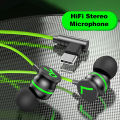 DUOPUNI Gaming headset left and right channel elbow wired in-ear gaming chicken hear sound defence computer mobile phone type-c. 
