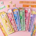 Cartoon Theme Pencil Set Fun Cute Design Kawaii Stationery Set 5pcs Set Packaged Set Cartoon Stationery for Children Students. 