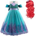Fancy Mermaid Costume for Girls 4-10 Y Ariel Cosplay Birthday Princess Dress Halloween Carnival Party Gown Girls Mermaid Dress.