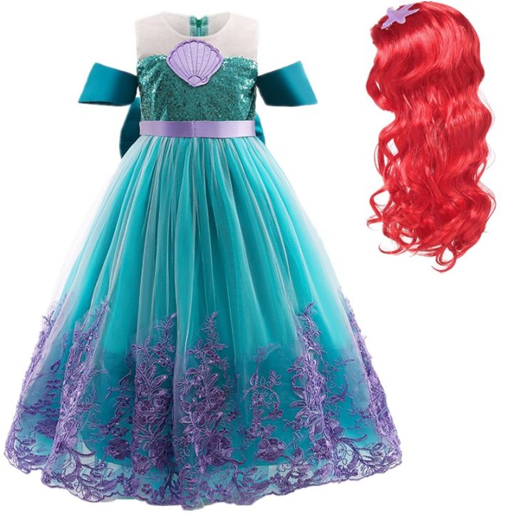 Fancy%20Mermaid%20Costume%20for%20Girls%204-10%20Y%20Ariel%20Cosplay%20Birthday%20Princess%20Dress%20Halloween%20Carnival%20Party%20Gown%20Girls%20Mermaid%20Dress%20-%20Image%203