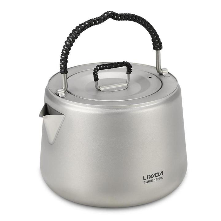 1.4L Titanium Tea Pot Ultralight Outdoor Camping Hiking Water Kettle Coffee Pot Teapot