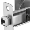 Bed/Bath Pocket Door Lock Silver Door Lock Metal Door Lock Satin Nickel Contemporary Privacy Square Pocket Door Hardware, Sliding Pocket Door Latch.