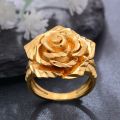 Ethiopia Dubai Rose Gold Color Rings For Women Girls Flower Simple Finger Rings Trend Ring Jewelry Party. 
