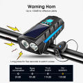【Xiaofeng】Outtobe Bicycle Lamp Cycling Headlight Horn 2-In-1 Solar Headlight With Speaker Cycling Equipment Flashlight Warning Bike Light Waterproof Bicycle Headlights For Night. 