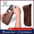 Vocoal Men Waist Bag Double Layer Phone Bag PU Belt Bag Under 6.5 inch Phone Pouch Retro Belt Waist Bag Hook Clip Holster Case Universal Sports Outdoor Mobile Phone Pocket. 