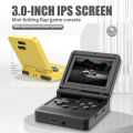 Powkiddy V90 Handheld Game Console 3.0 Inch IPS Screen Flip Retro Video Game Player Open Source Portable Mini Game Consoles Gift.