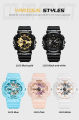 Olevs 1102 White TPU Rubber Dual Time Wrist Watch For Unisex.