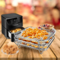 Stainless Steel Air Fryer Rack With Clip, Square Stackable Baking Basket Multi-Layer Dehydrator Rack Air Fryer Replacement Parts Accessories. 