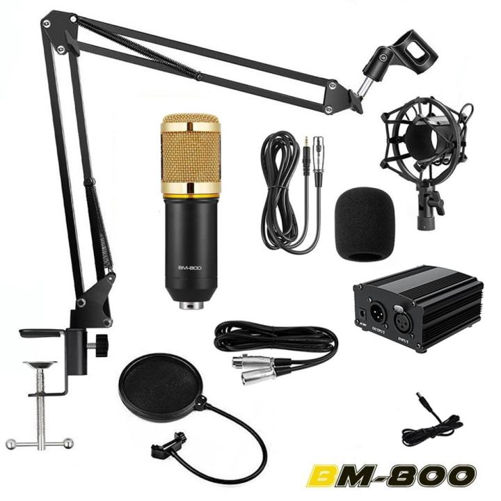 BM800%20Condenser%20Microphone%20Full%20Studio%20Package%20with%20Phantom%20Power%20Supply%2048V%20&%20XLR%20Cable%20&%20Adapter%20-%20Image%202