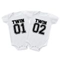 Twin Clothes Twins Matching Baby Bodysuit Cotton Boys Girls Onesies Newborn Baby Body Romper Summer Twins Outfits Gift for Twins. 