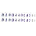 DIY Fake Nail Light Purple White Nail with Cute Rabbit Pattern for Festival Party and Date. 