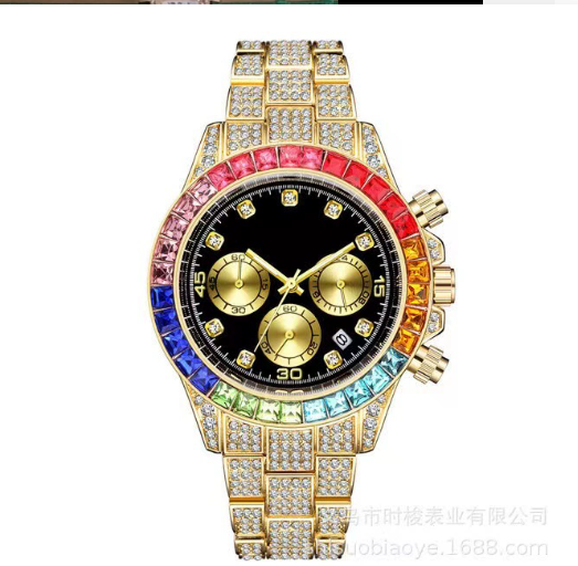 Relogio masculino Luxury Men Watch Branded Women watches Fashion Clock Stainless steel Strap Diamond Dial Shiny Watch Men Gifts