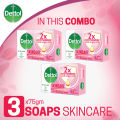 Dettol Soap Skincare Pack of 3 (75gm X 3), Bathing Bar Soaps with Moisturizers. 