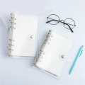 Transparent Binder Plastic Binder Clear Soft PVC 6 Ring Budget Binder Refillable Planner Binder Cover Protector. 