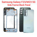 For Samsung Galaxy F23/M23 5G Side Frame + Back Panel Housing + Camera Glass Back shell Replacement Spare Parts. 