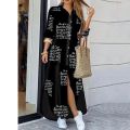 Summer Fashion Elegant Shirt Dress Women 2023 Print Long Sleeve Button Ladies Office Holiday Casual Clothing Female Maxi Dress. 