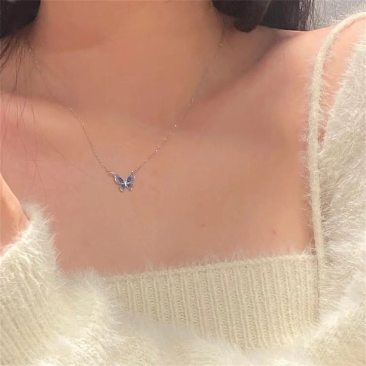 French%20Gradual%20Blue%20Enamel%20Butterfly%20Wing%20Pendant%20Necklace%20For%20Women%20Silver%20Color%20Neck%20Chain%20Exquisite%20Jewelry%20Gift%20For%20Girls%20-%20Image%202