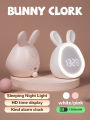 Kids Cute Rabbit Alarm Clock With Night Light Stepless Dimming Led Digital Alarm Clock For Boys Girls. 