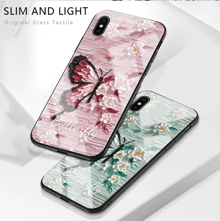 TA%20for%20OPPO%20A15%20A15S%20A35%20Back%20Cover%20Luxury%20Oil%20Painting%20Butterfly%20Tempered%20Glass%20Phone%20Case%20for%20Gril%20-%20Image%204