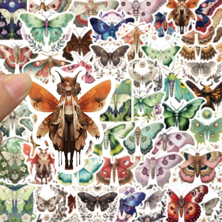 10/30/50PCS%20Colorful%20Moth%20Animal%20Cute%20Stickers%20Cartoon%20Decals%20Kids%20Toy%20DIY%20Diary%20Suitcase%20Scrapbook%20Laptop%20Bike%20Funny%20Sticker%20-%20Image%203