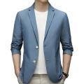 Men Business Coat Solid Color Men Business Jacket Double Buttons Plus Size Business Trip Sunscreen Suit Jacket Commuting. 