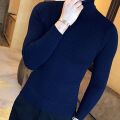 ZOGAA Casual Men Winter Solid Color Turtle Neck Long Sleeve Twist Knitted Slim Sweater Men's Knitted Sweaters Pullover Knitwear.